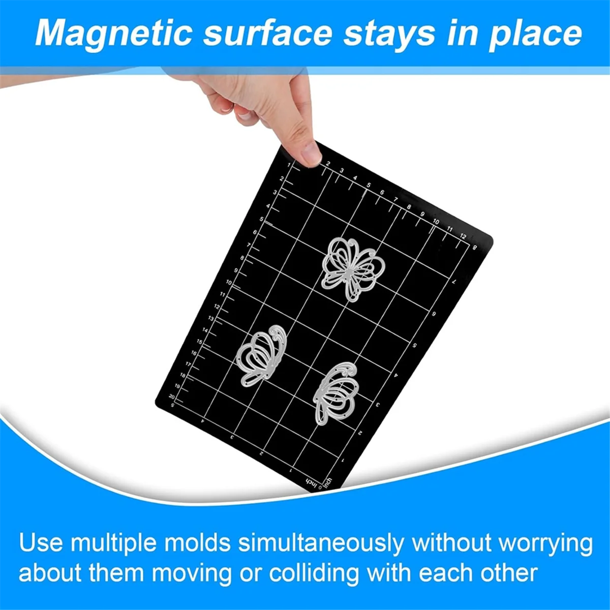Get! 2 Pieces Die Cutting Mats, 9 x 6 Inch Grid Magnetic Cutting Mat Magnetic Spacers for Die Cutting Machine