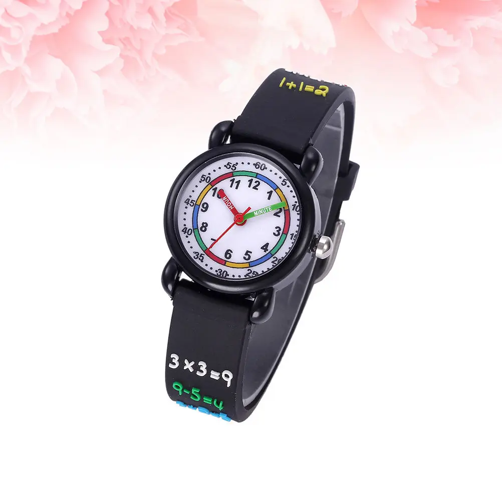 Cute 3D Cartoon Watch Waterproof Wrist Watch Black Durable Comfortable Strap Accurate Quartz Movement Birthday Gift For