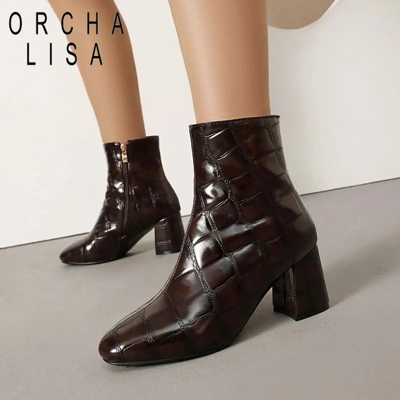 

Модные желтые женские ботильоны с круглым носком, 6,5 см, на блочном каблуке, на молнии, большой размер 42, 43, 44 45, классические женские короткие осенние ботинки