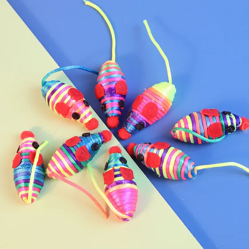 5PCS Cat Mouse Toys Mice Toy Rattle Interactive for Indoor Cats Kittens Assorted Color Catnip Toys with Fea interactive cat toy