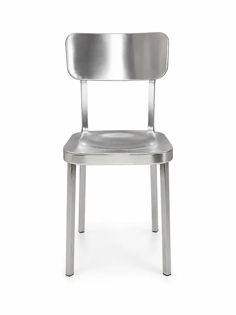 Minimalist Luxury Stainless Steel Metal Backrest Dining Chair Set Bistro Bar Outdoor