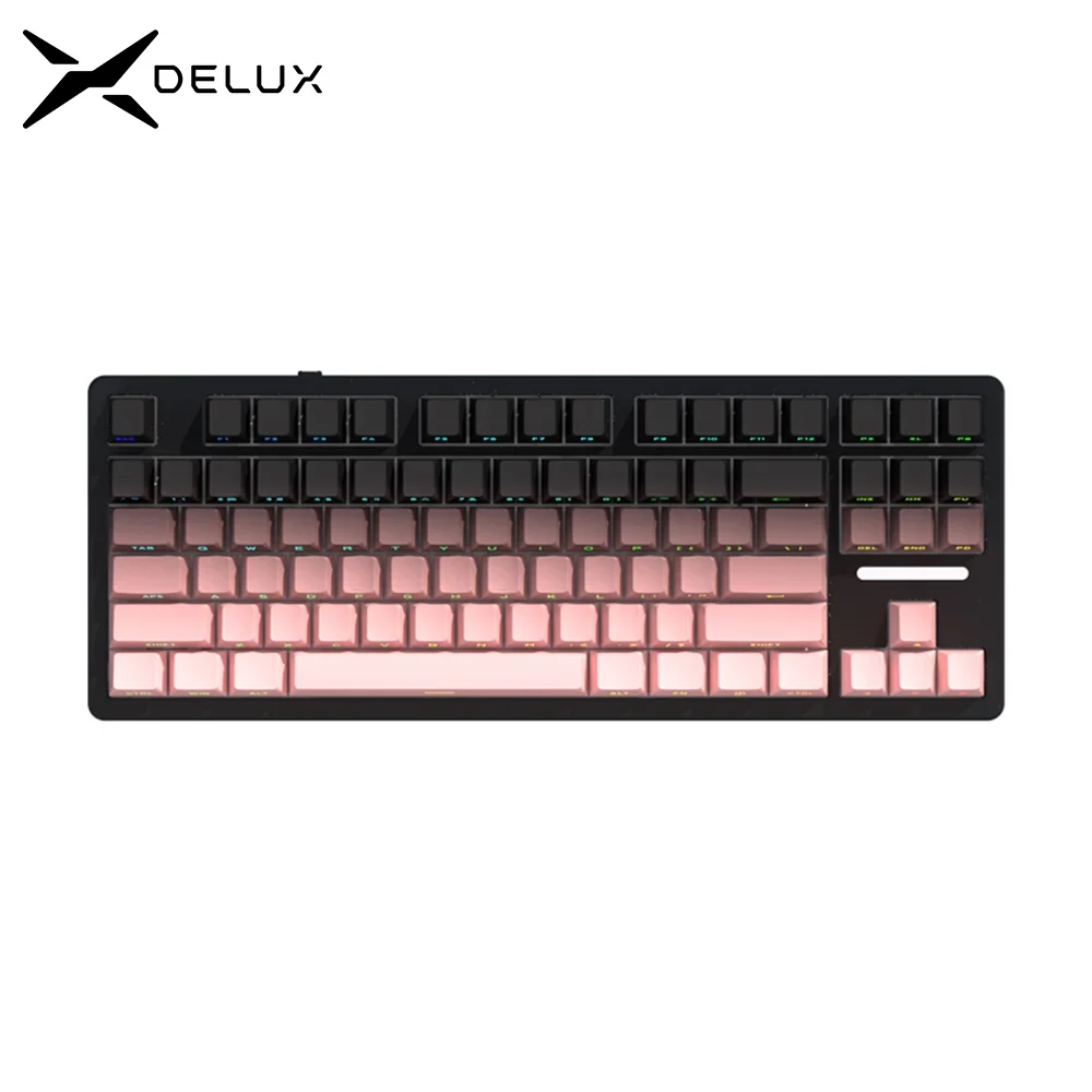 DELUX KM87PRO Mechanical Gaming Wireless Keyboard Gasket Structure 87 Keys Layout RGB Rechargeable Side-Engraved for Mac Win PC