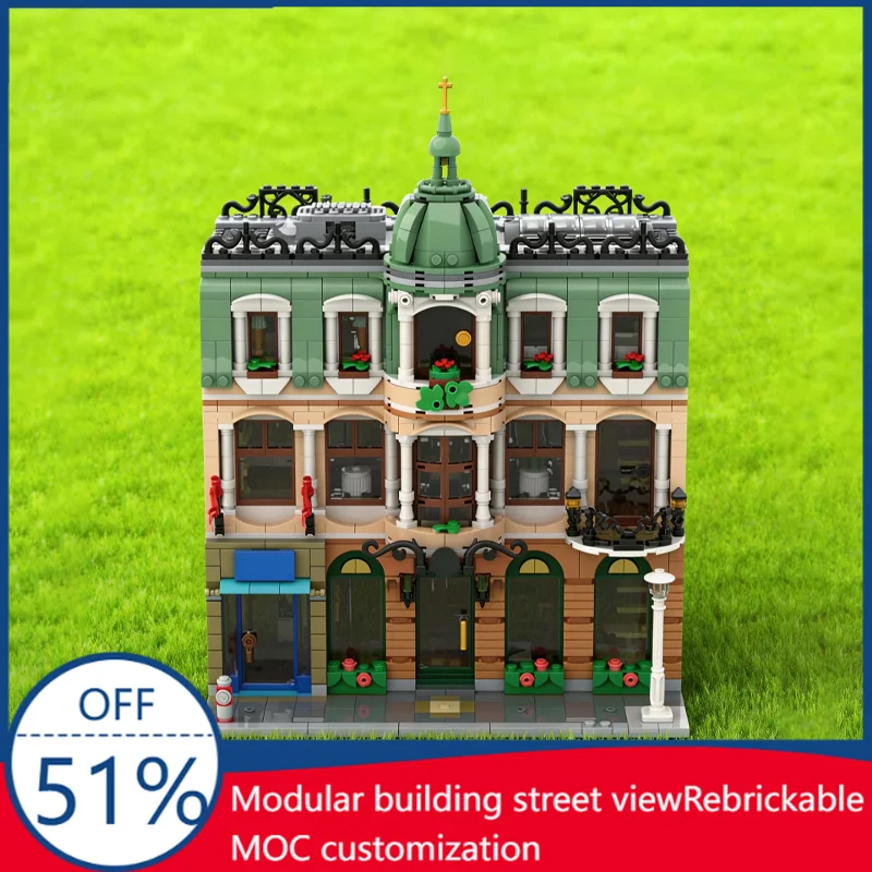 

2745 PCS Customize Series Boutique Hotel Building Model MOC Building Blocks Kid Puzzles DIY Creative Toy Halloween Display Gifts