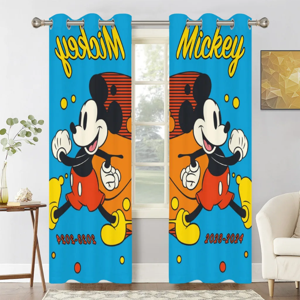 Mikey Mouse Shading Curtains  for Living Room Decoration Window Curtain 2 PC 