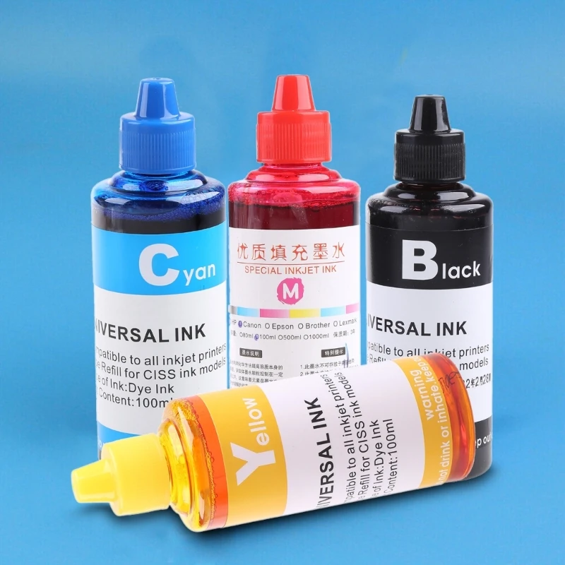 100ML Refill Ink Kit Universal Dye Printer Supplies Desktop Printing Paper Replacement for PG-245 CL-246 PIXMA MG2420 MG2520