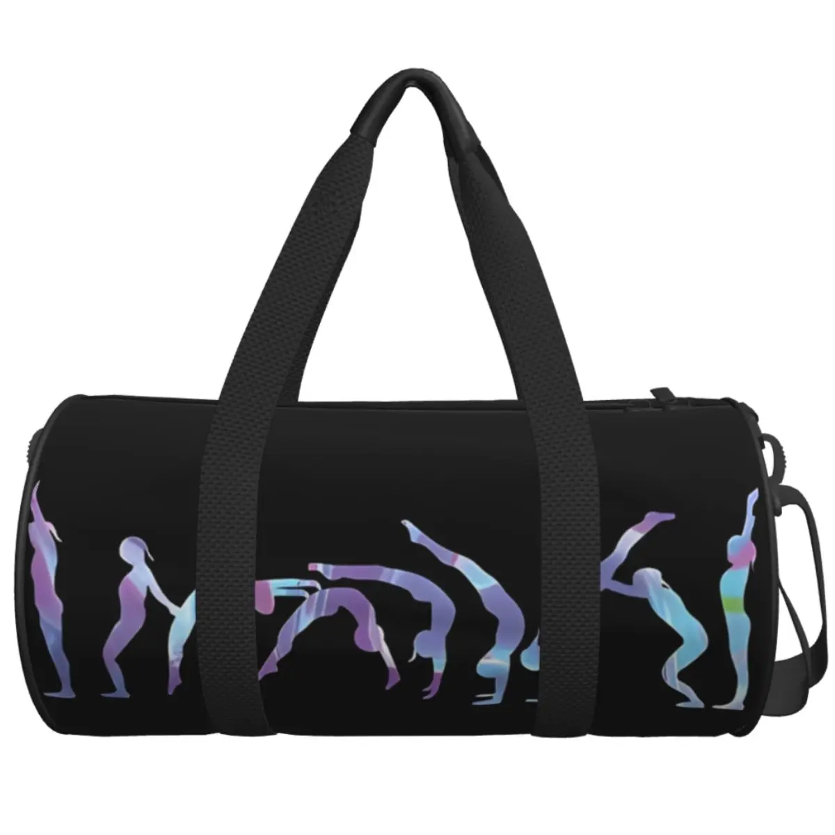 Gym Bag Gymnastics Girl Colorful Pattern Modern Sport Sports Bag with Shoes Couple Weekend Handbag Novelty Travel Fitness Bag