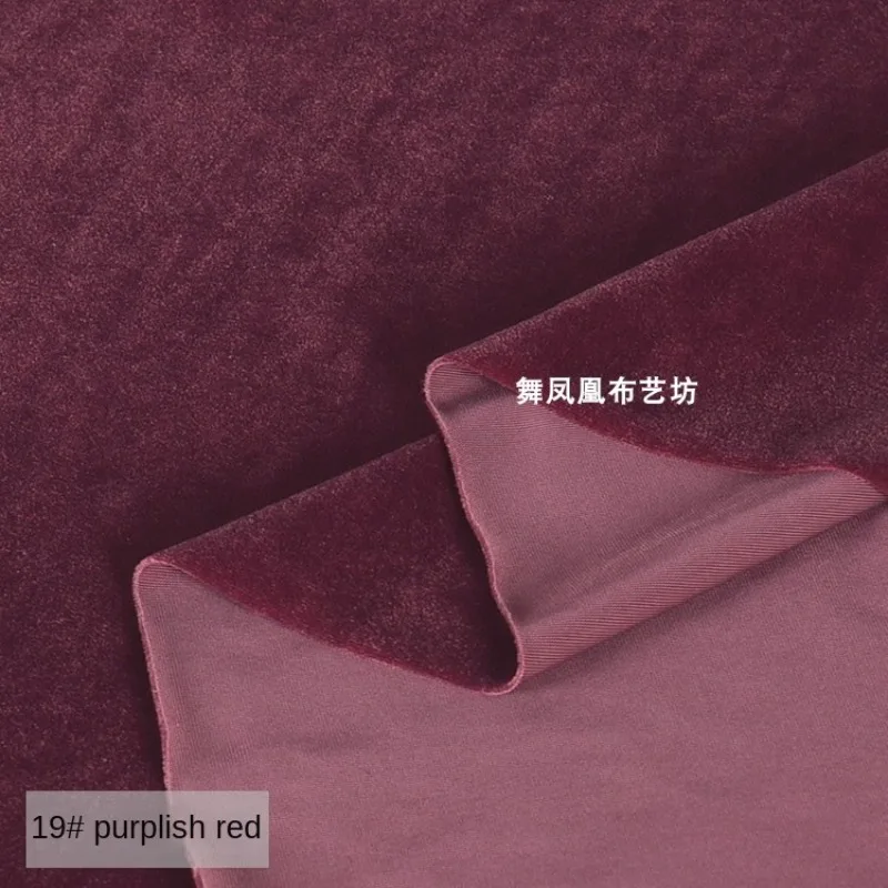 Velvet Fabric Wine Red Matte Four Sided Elastic Cheongsam Dress Apparel Sewing Fabric Cloth Meters Polyester Spandex Material