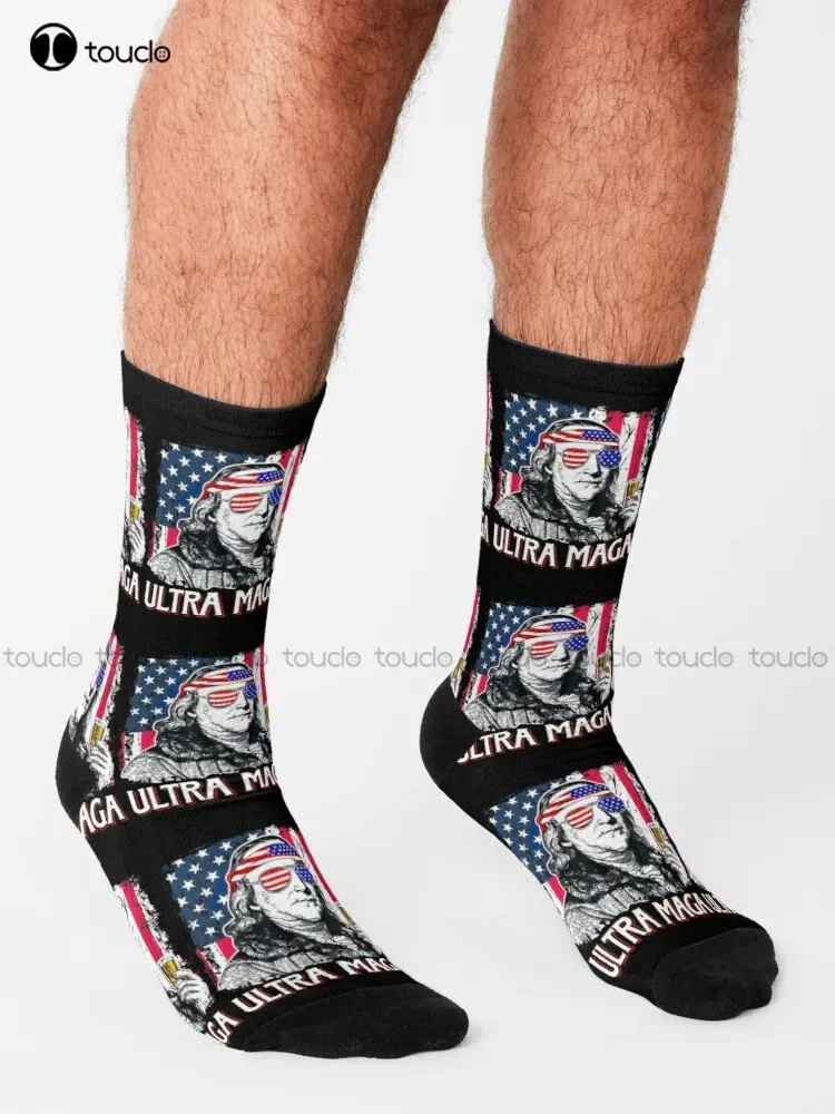 Ultra Maga Drinkk Socks Long Black Socks Personalized Custom Unisex Adult Teen Youth Socks 360° Digital Print Custom Gift Casual