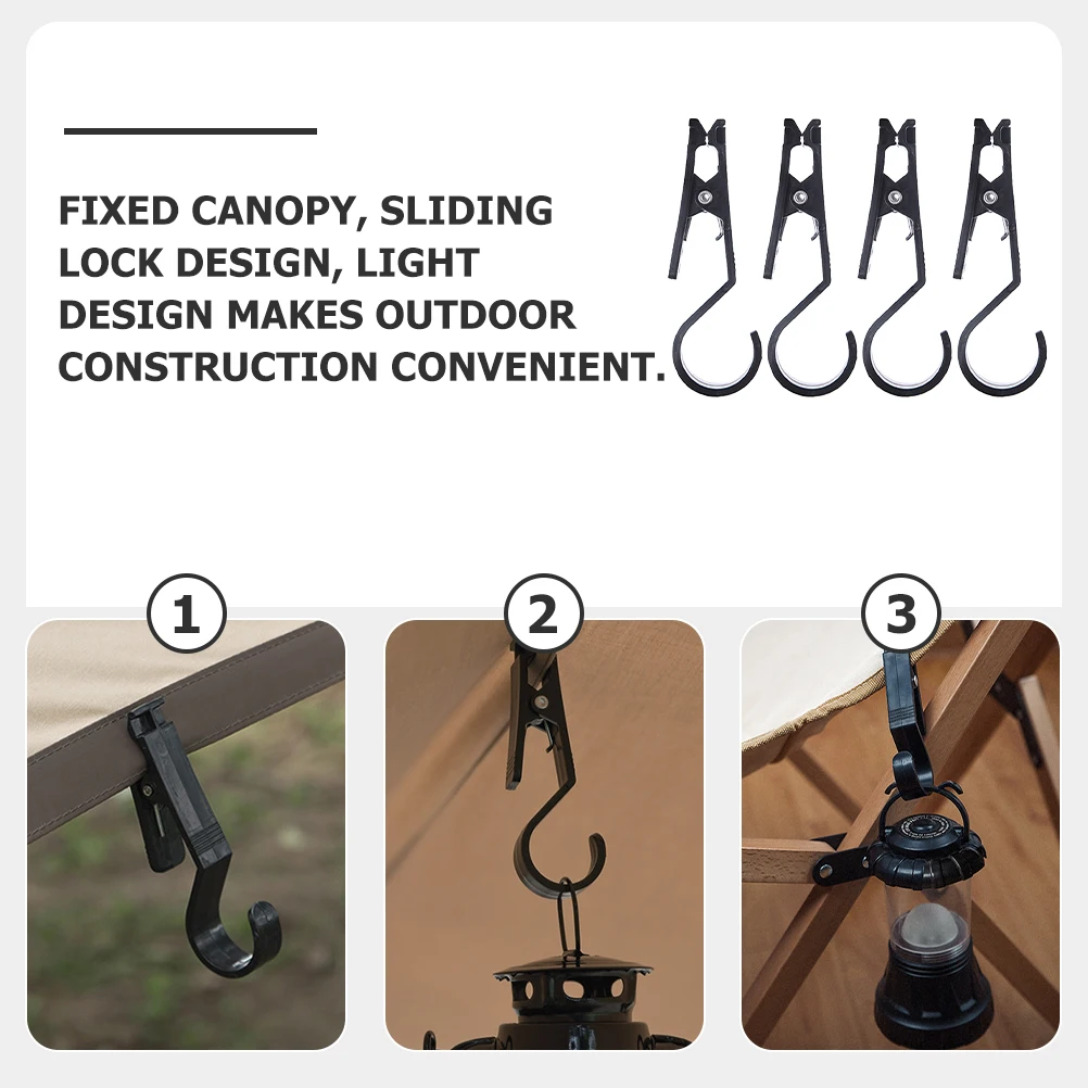 

4pcs Hook Plastic Heavy Duty Outdoor Tent Clip Clip for Tarp Canopy Tent Accessories Camping Gear Outdoor Supplies
