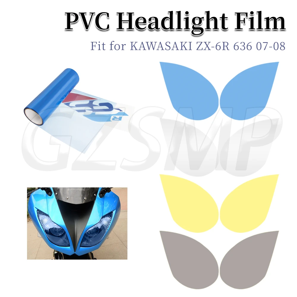 

Fit for Kawasaki Ninja ZX-6R ZX6R 2007 2008 Motorcycle Headlight Stickers Anti Scratch Transparent Protection Film Decal