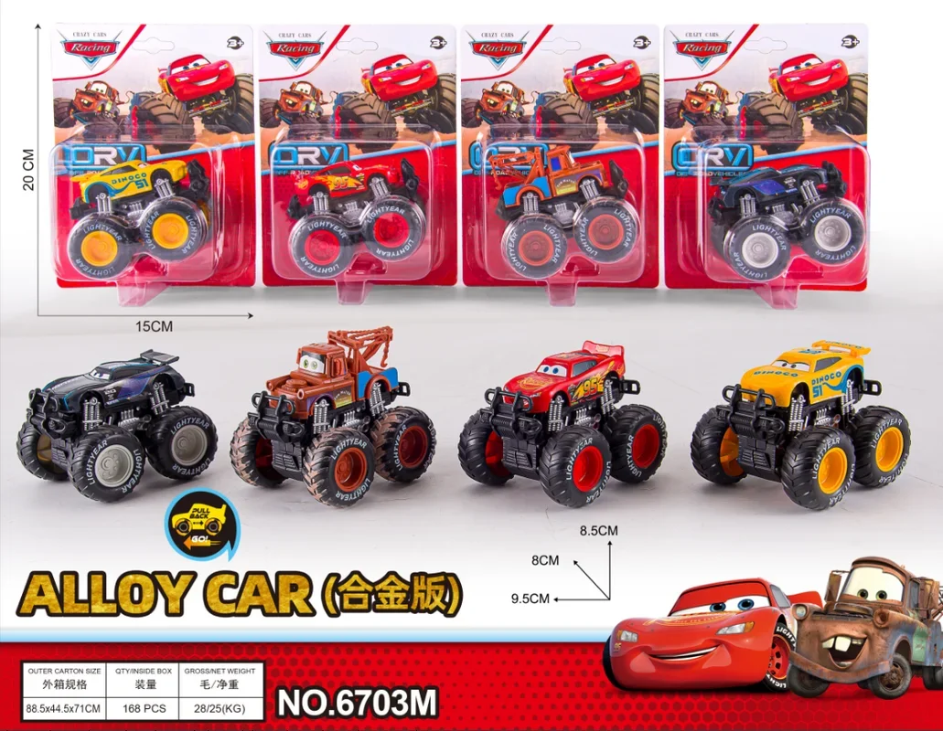 Disney Pixar Cars tout-terrain véhicule à rappel ensemble de jouets alliage foudre McQueen modèle voiture véhicule de jeu cadeau éducatif pour les enfants