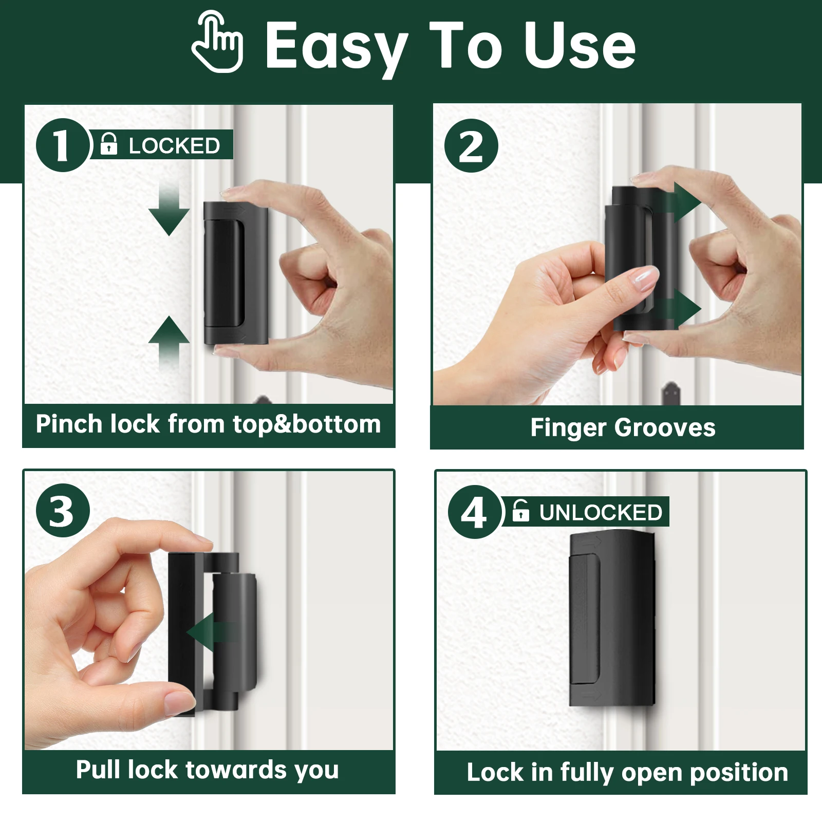 Anti-theft Door Lock Home Security Door Lock Aluminum Alloy Childproof Door Reinforcement Lock