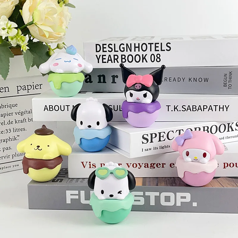 

Sanrio Ice Cream Streamer Cute Bean Kulomi Yugui Dog Melody Figure Blind Box Cute Doll Ornament