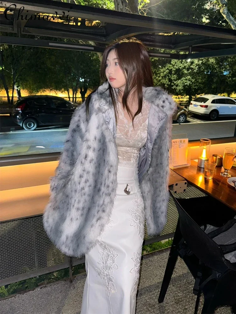 High-End Fashion Korean Style Fox Fur Coat 2023 Winter New Commute Style Thick Mid-Length Fur Stitching Faux Leather Fur Coat