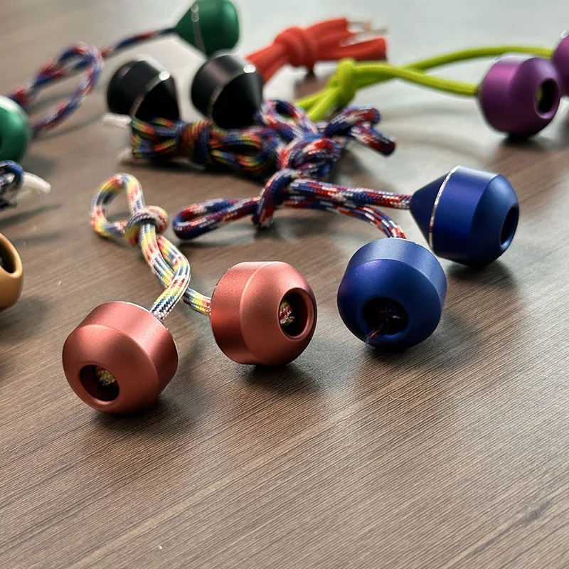 Outdoor Portable EDC Aluminum Alloy Material Two Beads One Rope Finger Yo Yo Creative Stress Toys