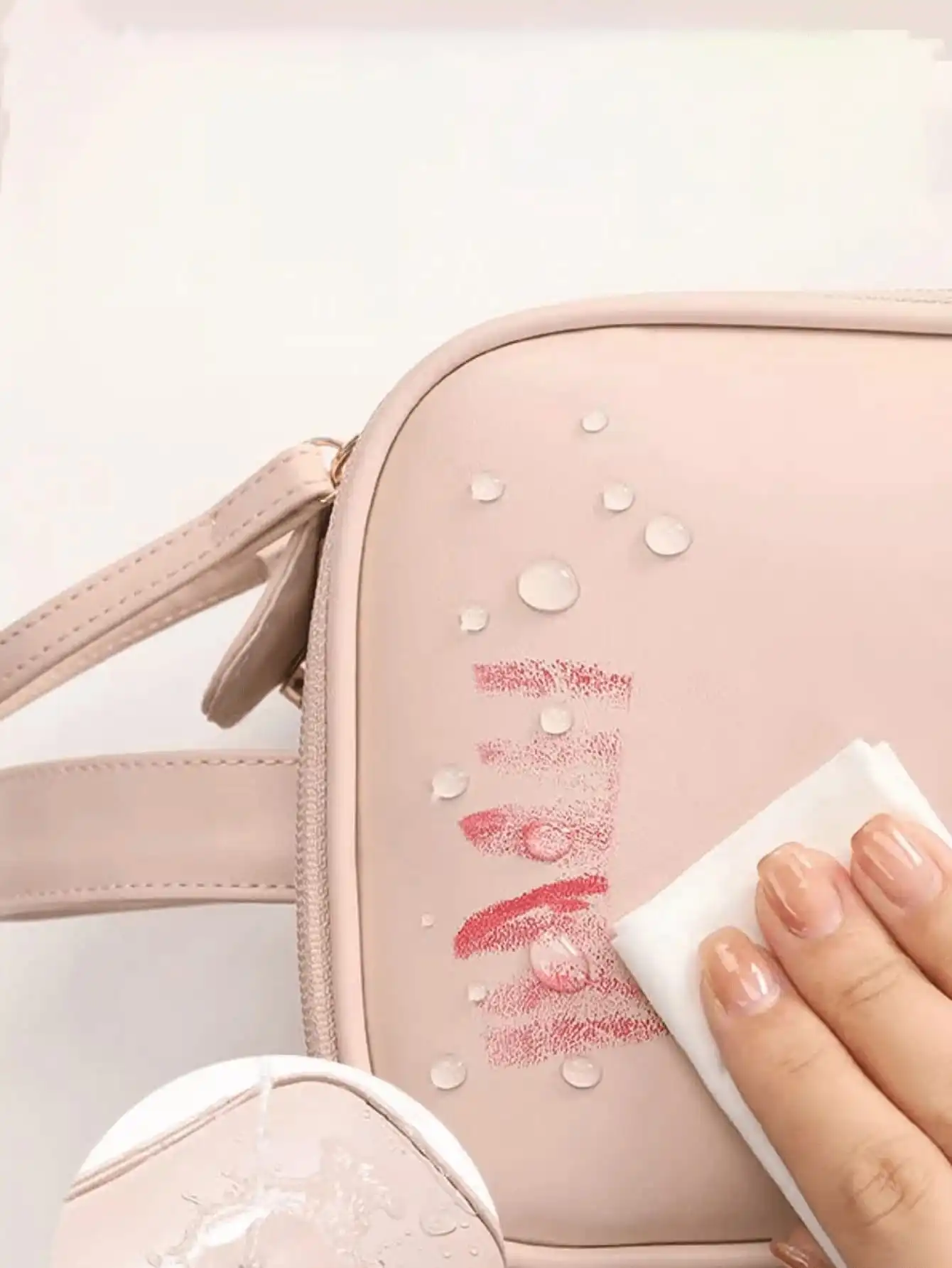 حقيبة مكياج متعددة الوظائف من جلد البولي يوريثان مقاومة للماء باللون الوردي بطبقة مزدوجة وسعة كبيرة ومحمولة للسفر وحقيبة مستحضرات التجميل #5