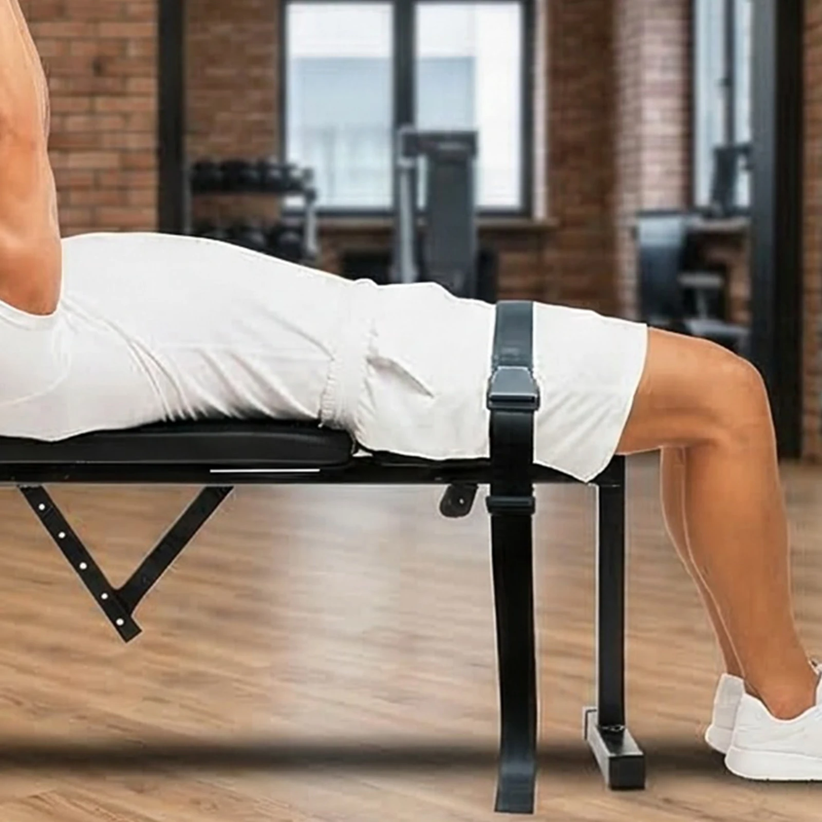 Hamstring Curl Strap with Quick-Release Buckle Adjustable Nordic Curl Bench Belt for Nordic Curls Beach Leg Extensions