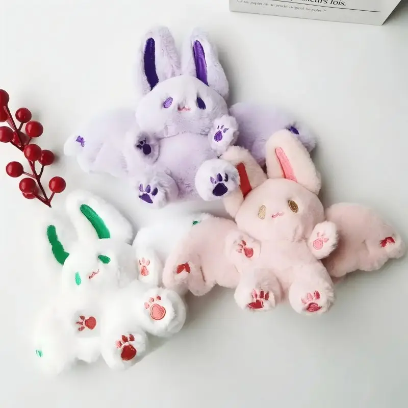 Venta al por mayor de vacaciones, 15cm, conejo de murciélago Kawaii, juguetes de peluche, bonito llavero colgante, mochila, decoración, peluches, muñecos de peluche, regalo para niños