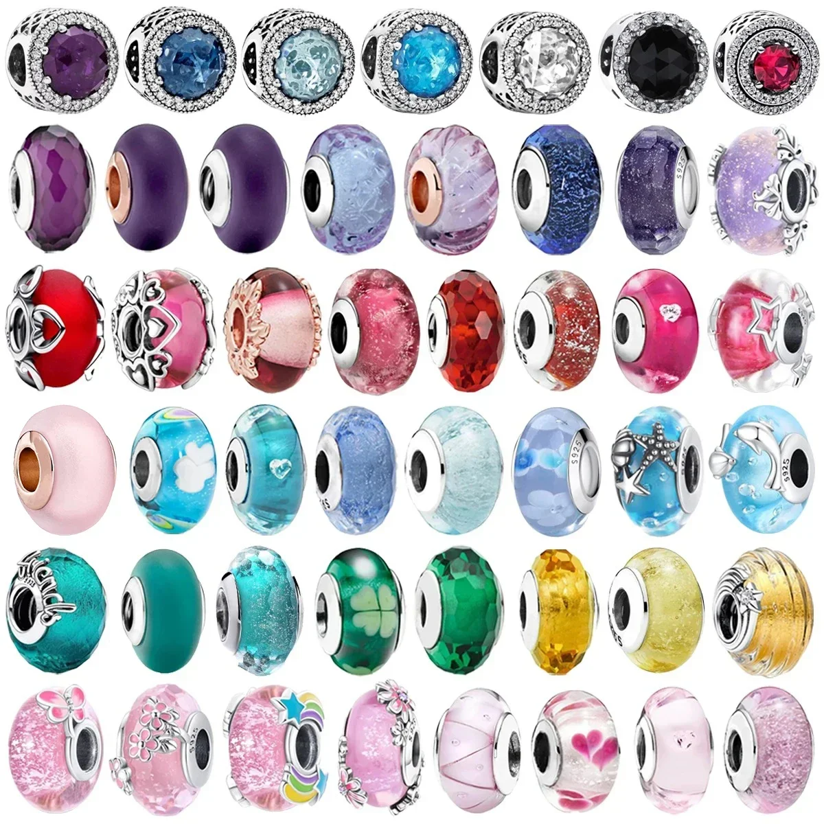 

Красочные бусины из муранского стекла, стеклянные рябь, подвески, волнистые стеклянные бусины, подходят для брендовых браслетов, женские ювелирные изделия из стерлингового серебра 925 пробы, подарок