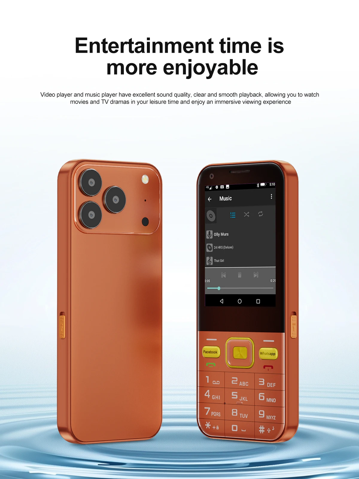 SERVO F7 Ultra 4G LTE Android Touch Screen Button Phone 2.8 Inch 2GB 16GB Dual SIM Camera FM Radio Play Store WiFi Backup Phone