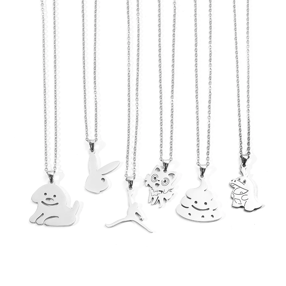 مجموعة قلادة على شكل حيوانات غريب الأطوار - قلادة على شكل قطة/كلب/ديناصور، هدية مجوهرات مرحة للبالغين، إكسسوارات لطيفة لمحبي الحيوانات الأليفة