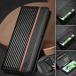 Carbon Fiber Leather Case for Xiaomi 15T 14T 13T 12T 11T 11 Lite Mi Redmi Note 14 13 12S 11S Pro Plus Poco X5 Pro Cover Wallet