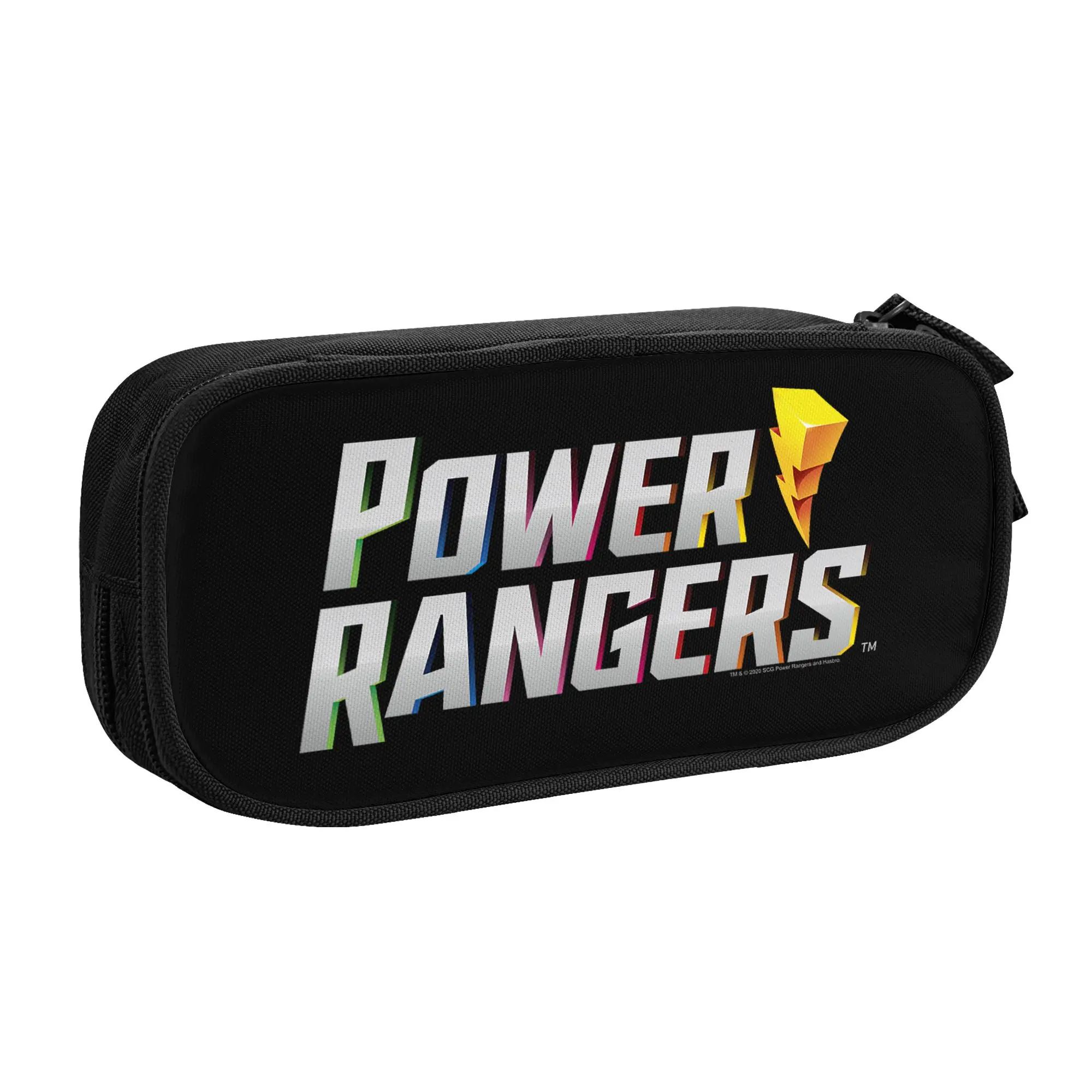 Large Capacity Bags for Child Cartoon Power Rangers Retro 3D Style Vintage Logo  School Pencil Bag for Boys Gilrs Kids