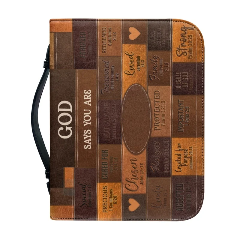 God Says You Are Personalized For Women For Men Christmas Gift Print Leather Bible Bag Women Cross Design Women's Handbags