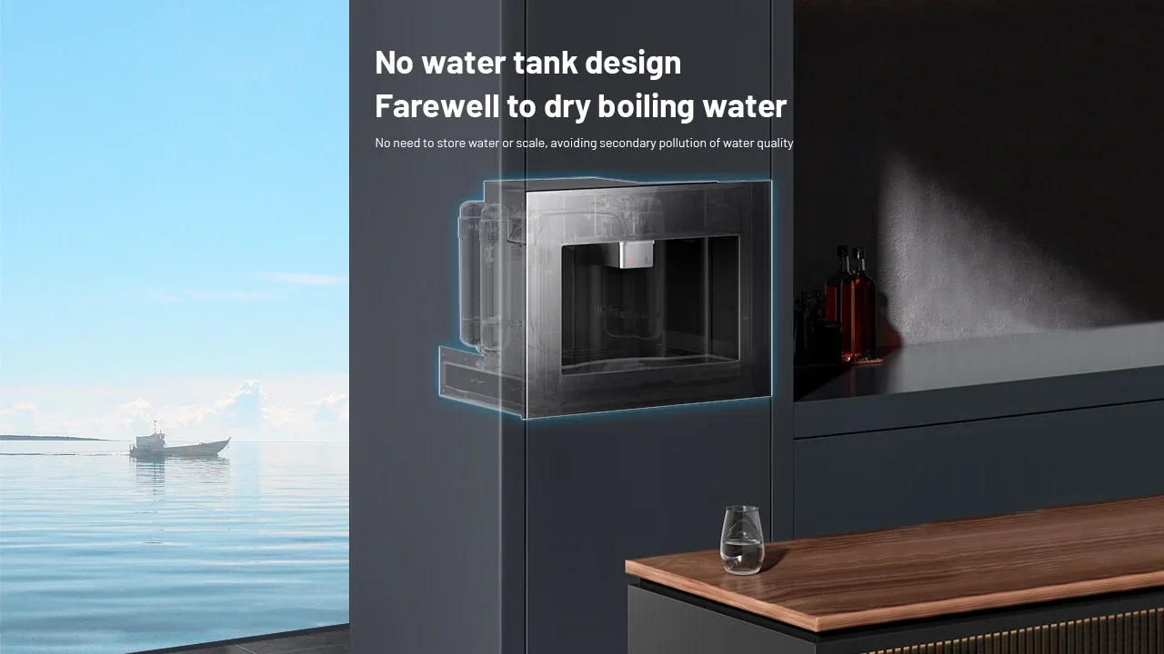 تصميم سهل الاستخدام، تدفق كبير، منقي قلوي معدني مدمج للمياه للمطبخ