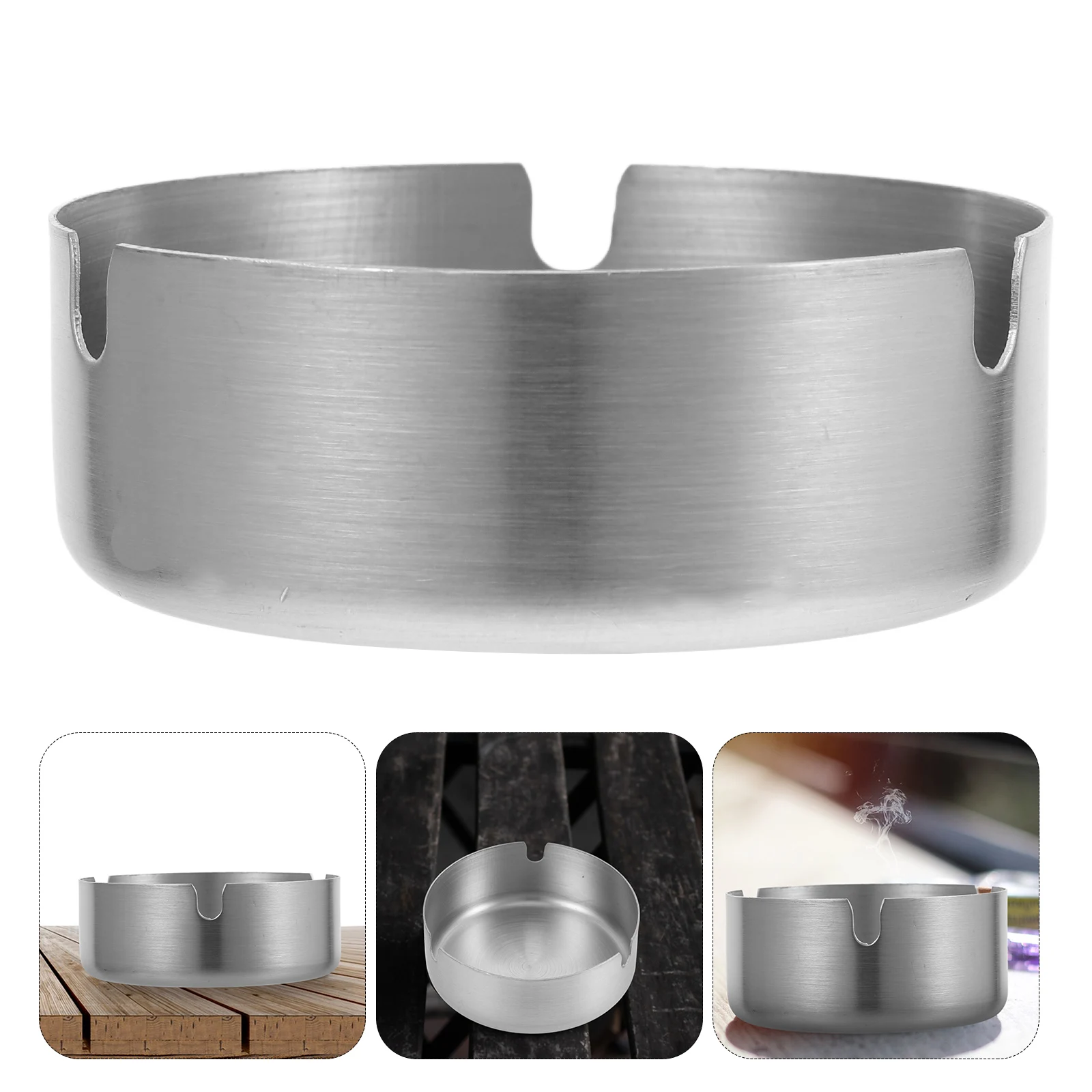 

Stainless Steel Ashtray Creative Tabletop Heavy Duty Decoration Deck Butt Container Good Looking Indoor