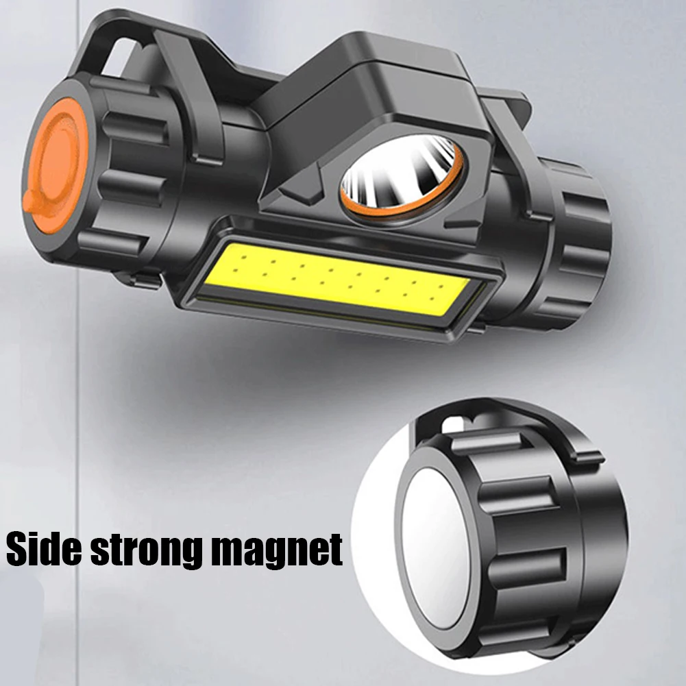 XPE + COB налобный фонарь, светодиодный рабочий свет, яркий мощный налобный фонарь с магнитным фонарем для кемпинга, пешего туризма, рыбалки, фонарик