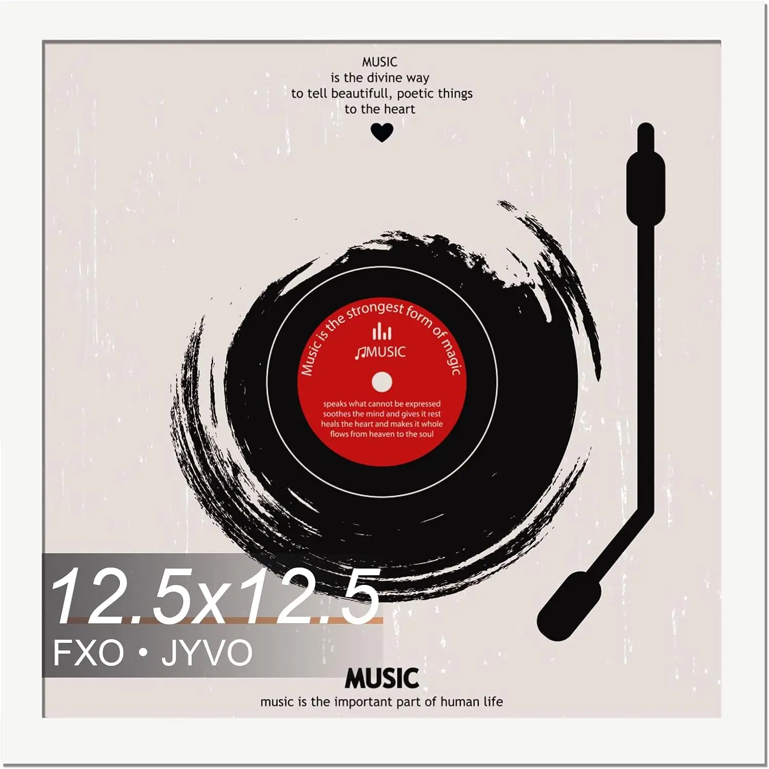 

Vinyl Record Frame for Wall Display Album Cover, White 12.5 x 12.5 Frame for 12 Inch LP Records - 1 Pack