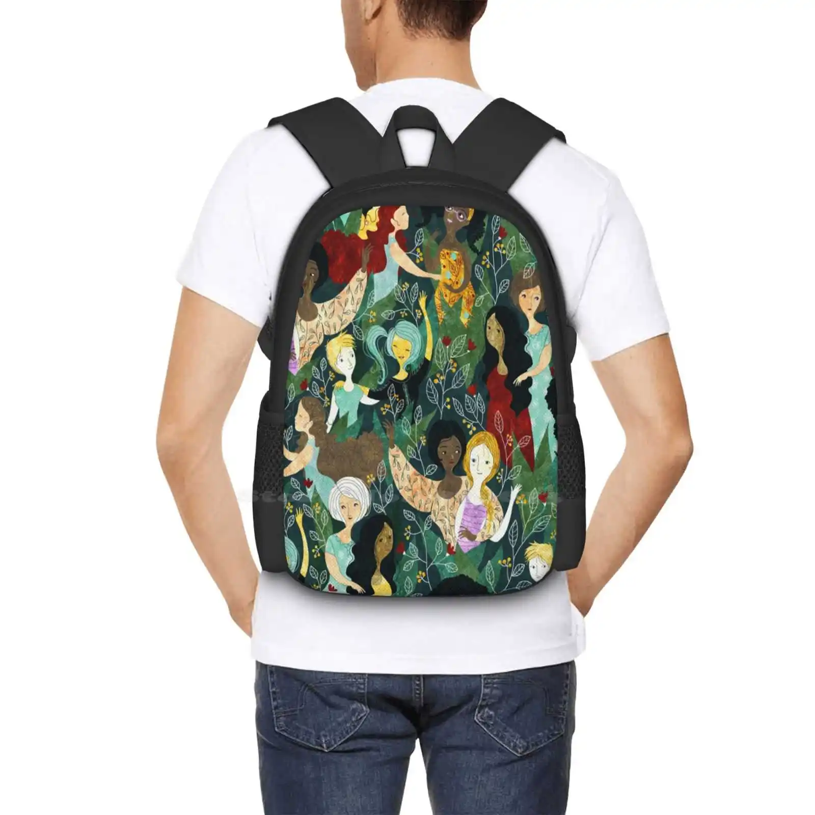 Bolsa escola irmandade para adolescentes, bolsa viagem laptop, natureza amor, amizade