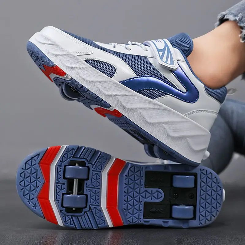 Roller Skate Shoes For Kids Fashion Boys Girls Casual Sports 4 Wheels Deformation Sneakers Children Toys Gift Game Boots 2023