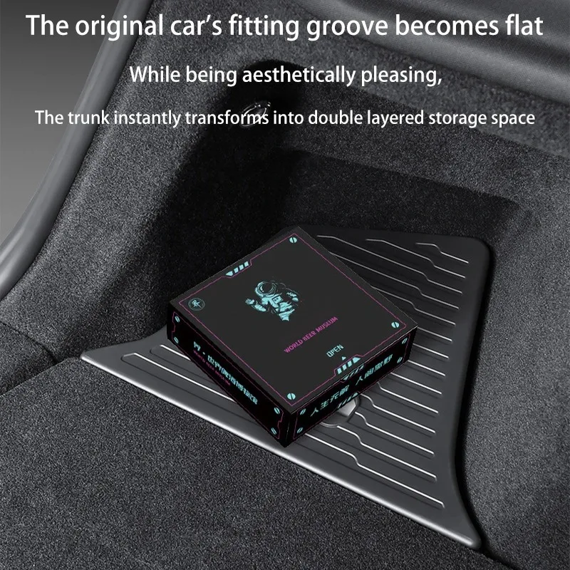 Trunk Storage Box For New Tesla Model Y Juniper 2025+ Car Trunk Side Left Right Tidying Packet Storage Box Mat Cover Organizer