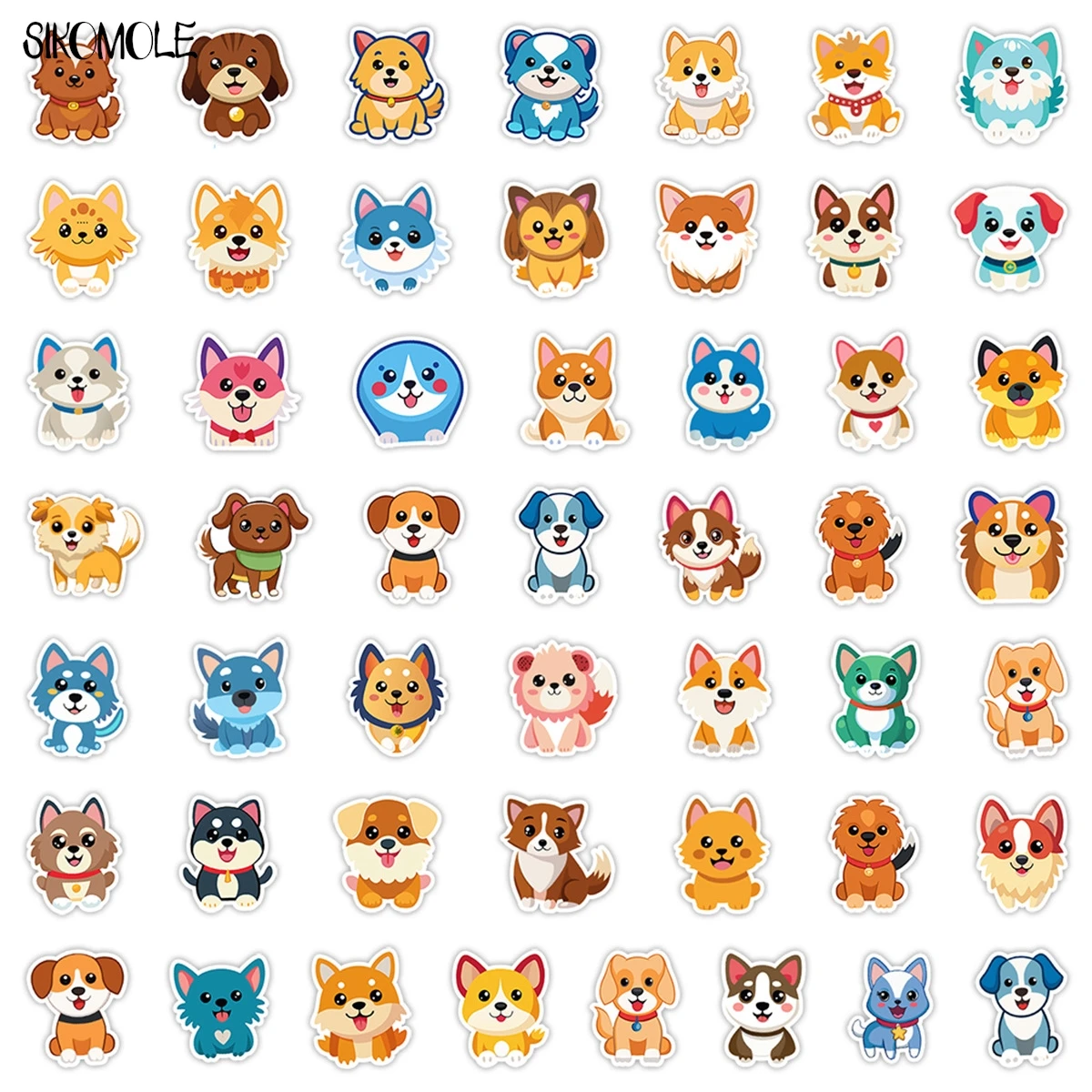 10/50/100 Uds. Pegatinas bonitas de cachorro de dibujos animados perro estético DIY decoración juguetes para niños calcomanía de equipaje de viaje paquete de pegatinas de grafiti