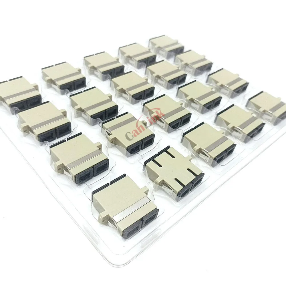 10pcs Fiber Optic Connector SC UPC Fiber Adapter Multimode Duplex OM1 OM3 OM4 Multi Mode Duplex Telecom SC Optic Fiber Coupler