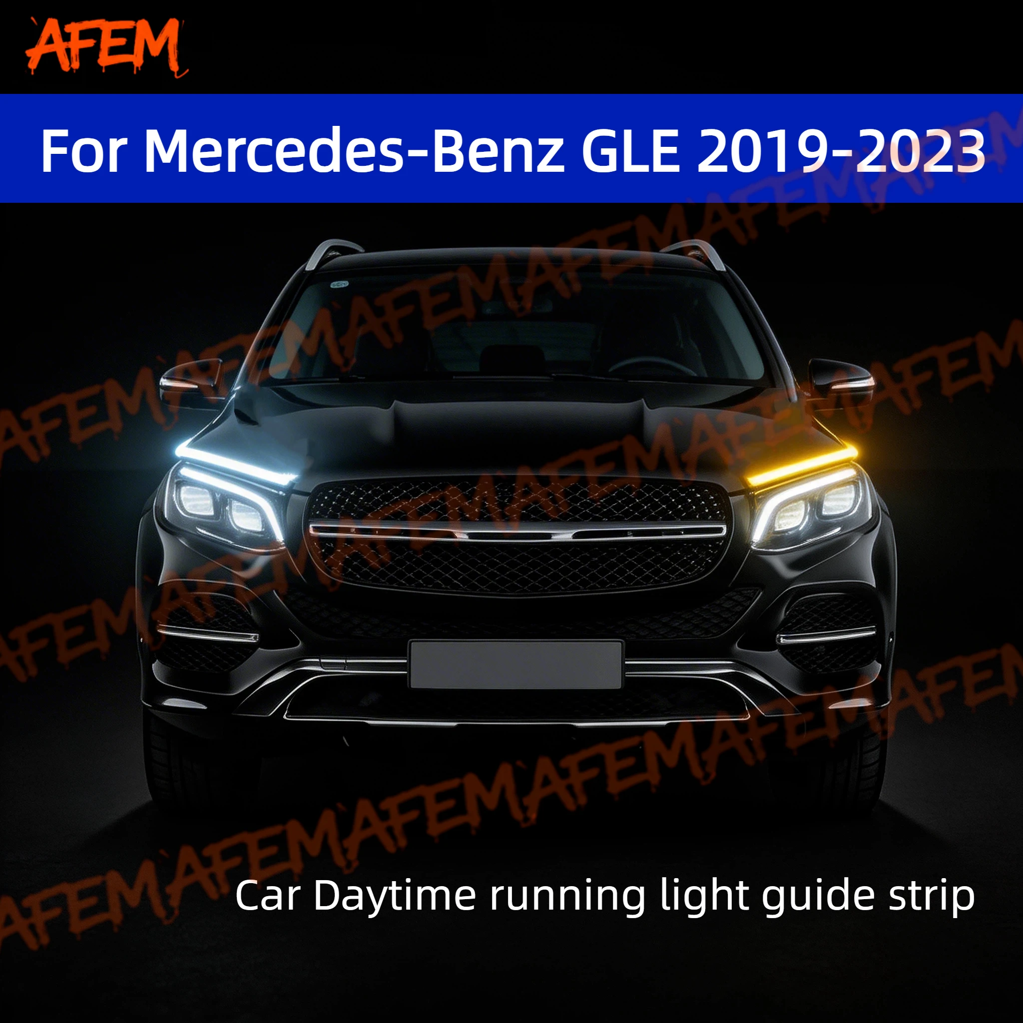 For Mercedes-Benz GLE 19-23Daytime Running Light Guide Strip Auto LED DRL Daytime Running light Flexible Decorative Ambient Lamp
