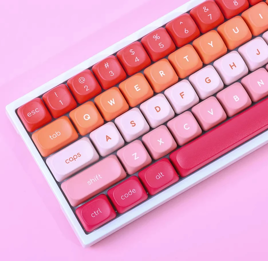 Moa Sunset Keycap Minimalist Gradient Moa Pbt 1.8Mm Rounded Color Keycap 132Keysfor Diy Aulaf75/F99 Keyboard Keycap