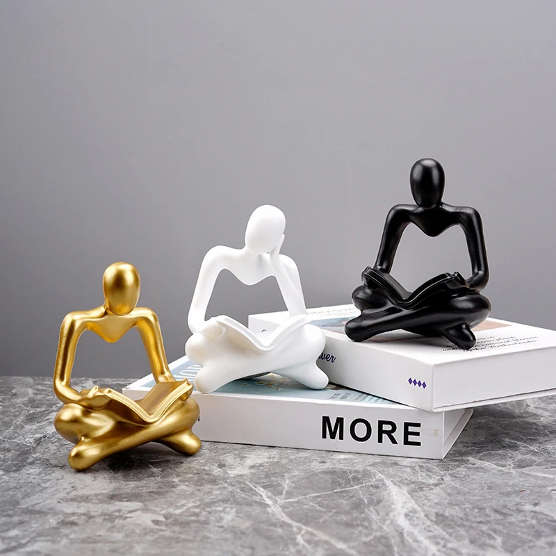 

Nordic Reading Character Figurines Resin Crafts Home Decor Abstract Characters Sculpture Office Study Desktop Ornament Statue