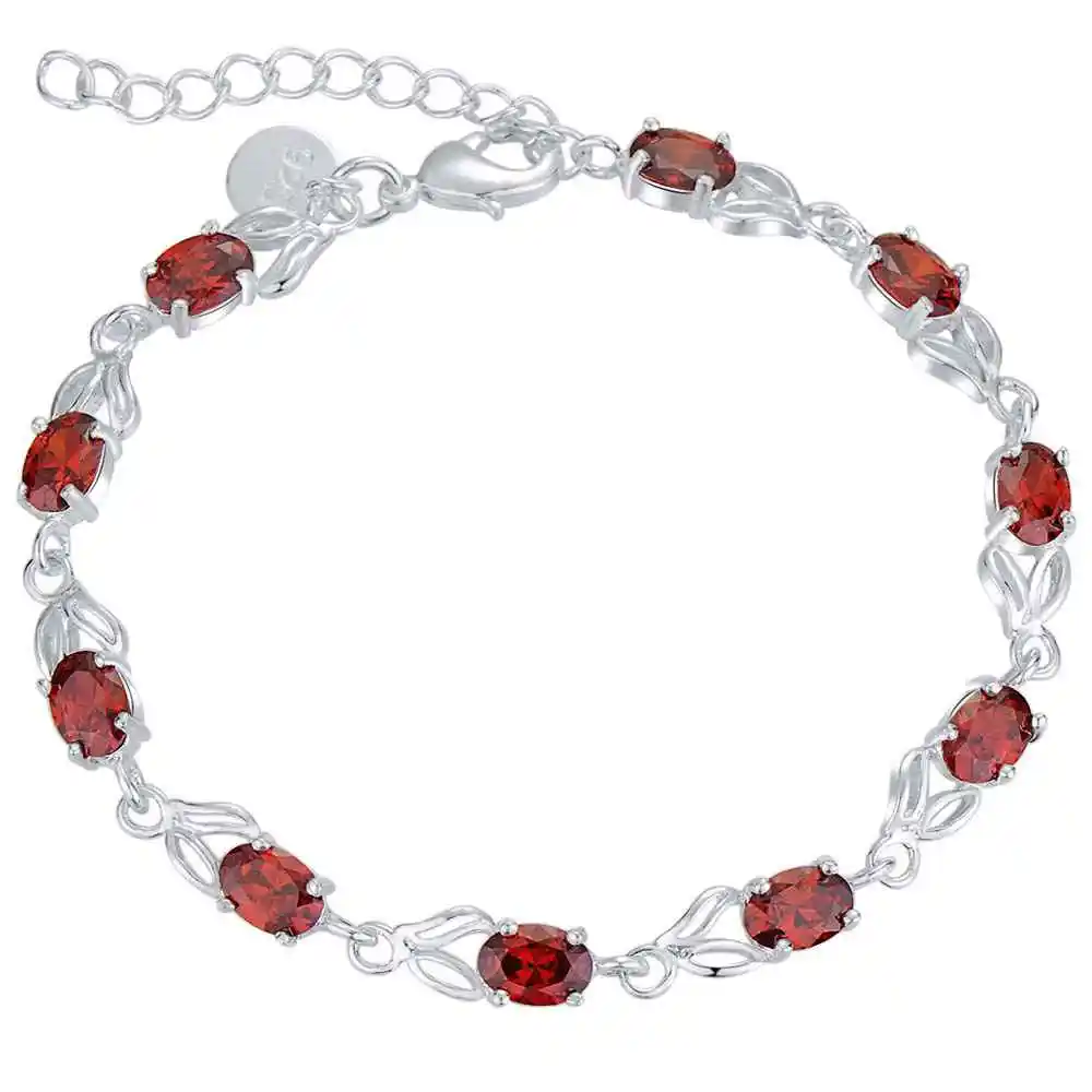 Pulsera de plata de ley 925 con piedras preciosas de lujo de alta calidad para mujer, joyería para fiesta de compromiso y boda, regalo