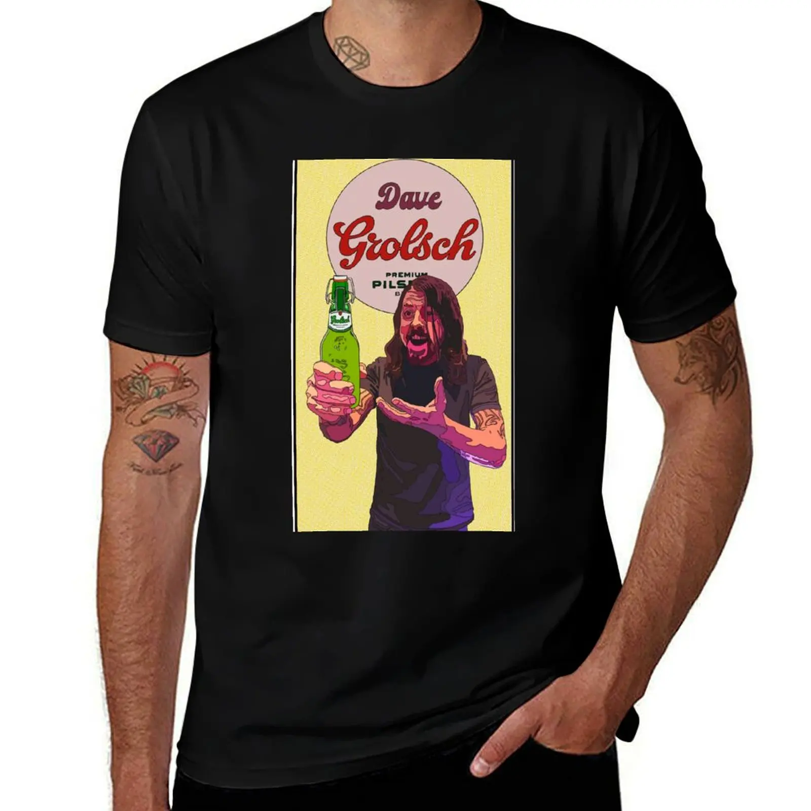 

Dave Grolsch - Yellow T-Shirt blacks graphic t shirt vintage cheap stuff tee shirts for men