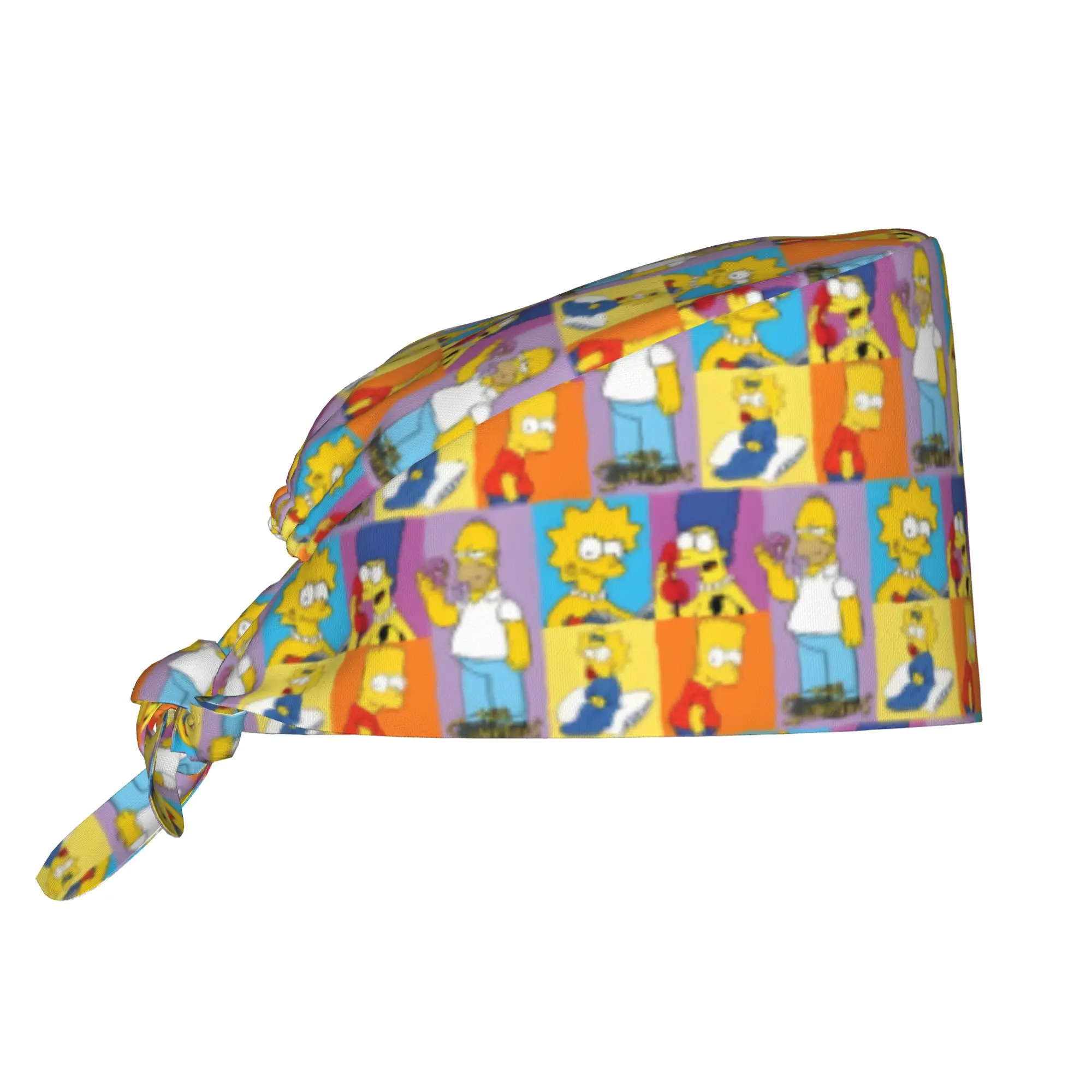 Custom S-Simpsoned Cartoon Working Cap Surgical Hats Men Women Homer Manga Operating Room Cap Operator Hats Lab Works Hat
