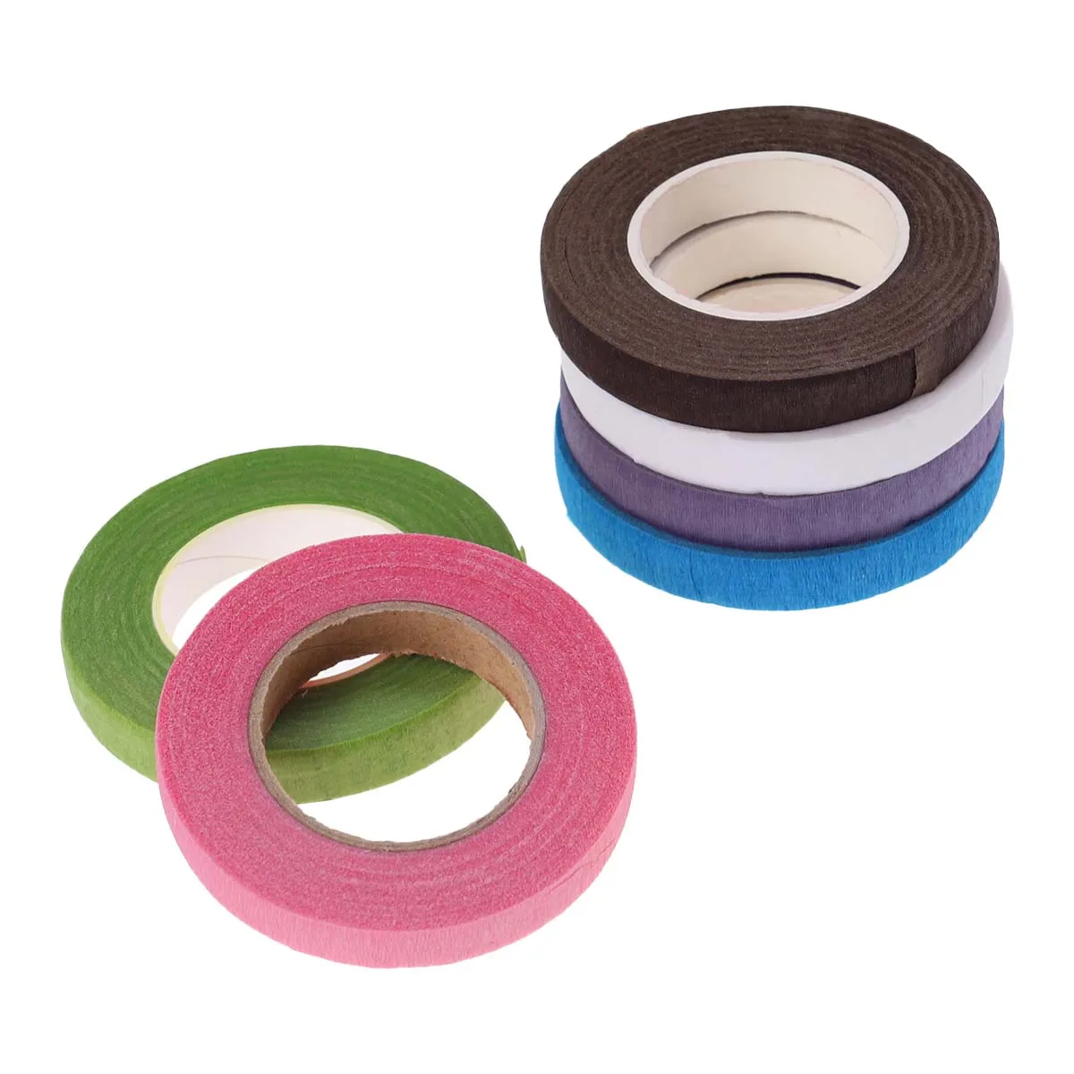 

6 Rolls Colored Tape Green Floral Colorful Flower Dried Flowers DIY Stem Wrap Craft Products Floral Decorating Gift Wrapping