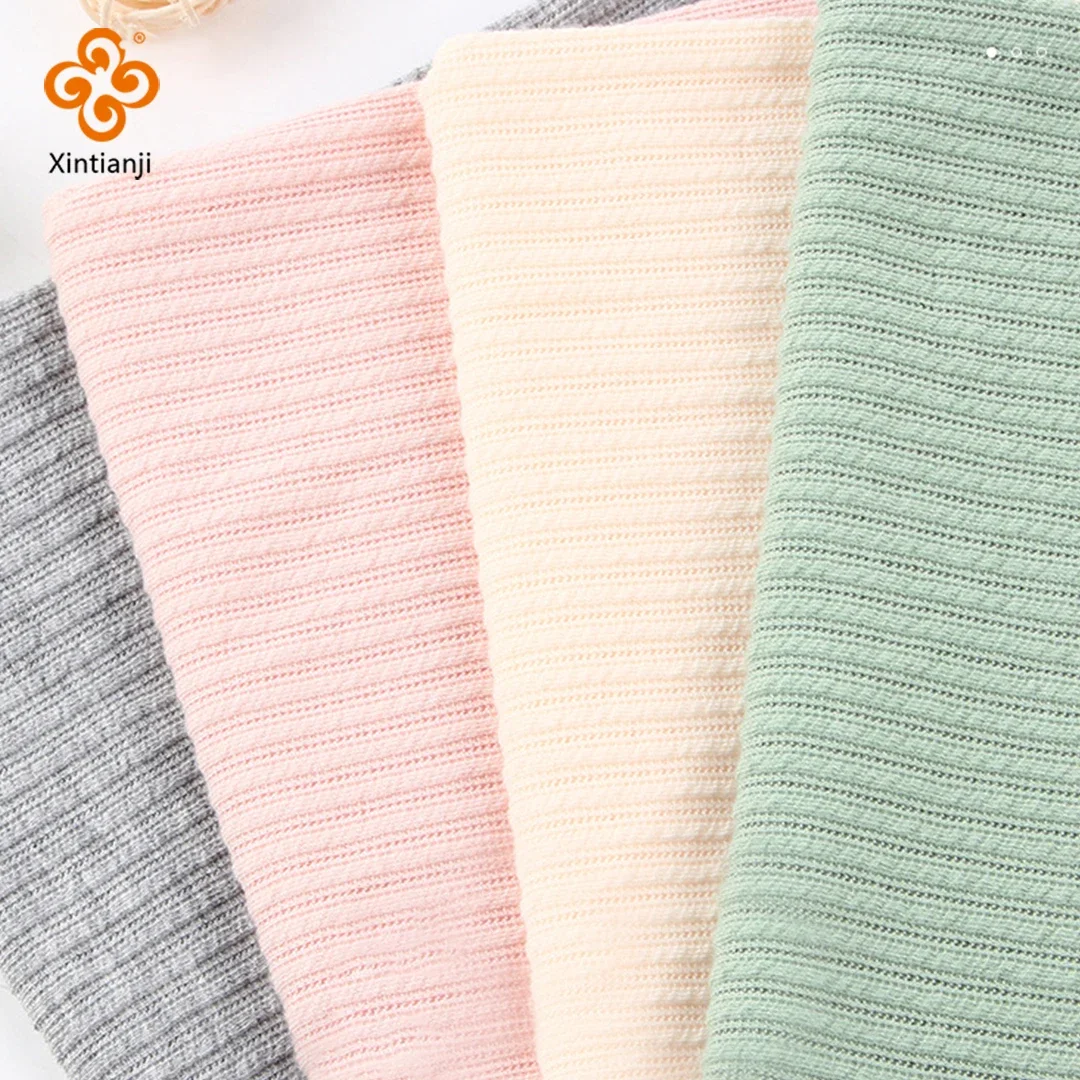 100x160cm Stripes Jacquard Knitted Stretch Fabric 300g Thick Needle Ribbed Women's Autumn DIY Cardigan Sewing Fabric