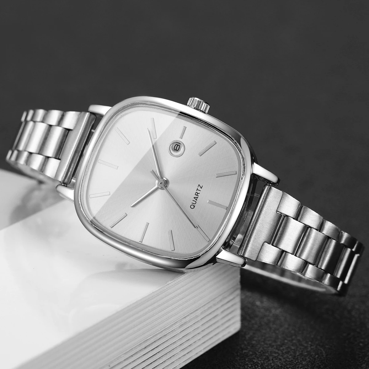 3PCS/Set Elegant Square Dial Women Watches Simple Calendar Quartz Wristwatches Bracelets Set Reloj Mujer (Without Box) image 6