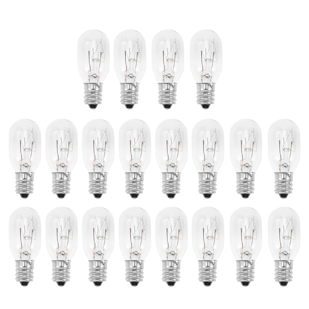 

20Pcs Wax Warmer Bulbs E12 Base 15W Clear Light Bulb for and Diffusers Tubular 20Mm Heating Lighting Replacement
