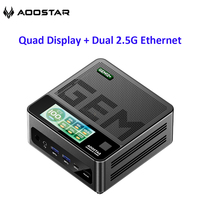 AOOSTAR GEM12 Pro Mini PC AMD Ryzen 7 PRO8845HS Radeon 780M Dual NVMe Secondary Screen Fingerprint OCuLink 70W for Gaming Office