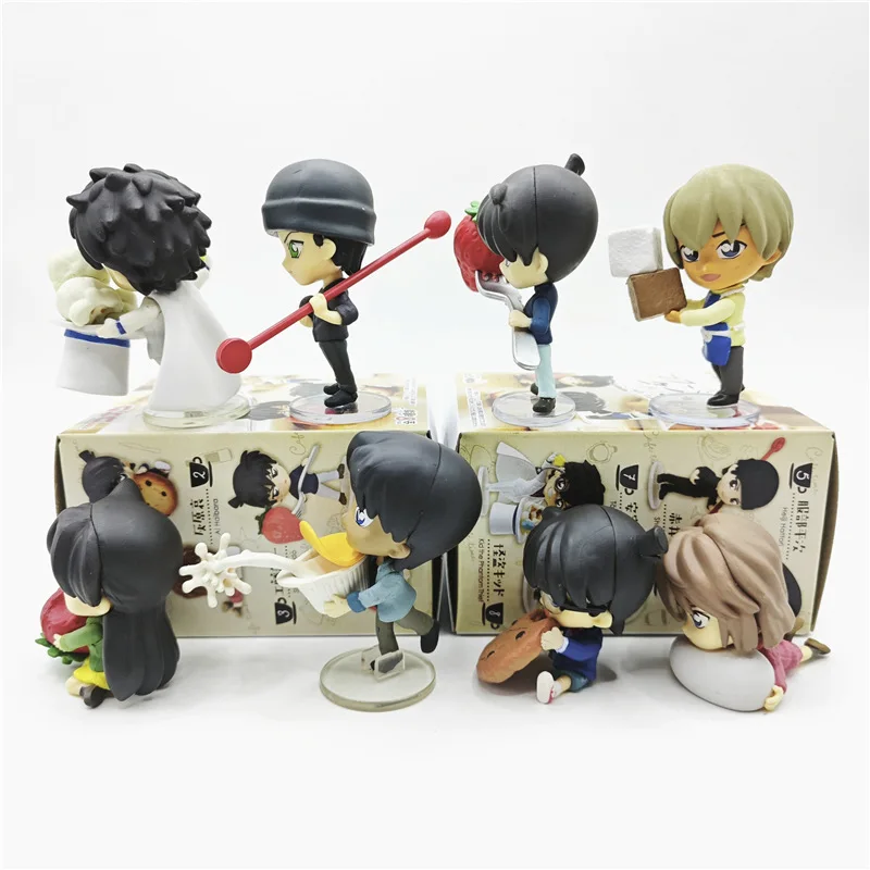 8 pièces détective Conan gâteau temps Ai Haiboro Ran Mori Shuichi Akai figurine modèle jouet poupée Anime figurines recueillir ornement cadeau