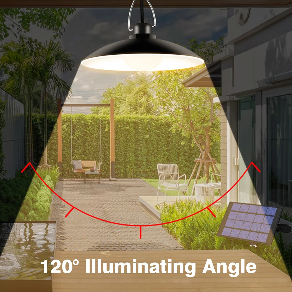 Solar Pendant Light 4 Head Solar Outdoor Rechargeable LED Ceiling Lamp Auto Illuminating Hanging Security Lights Shed Lights